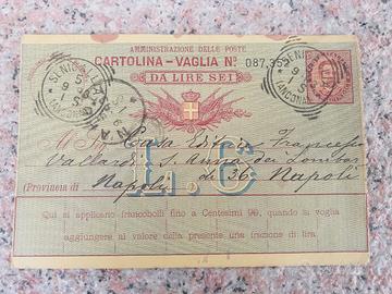 4 cartolina - vaglia postale emessi nel 1893 