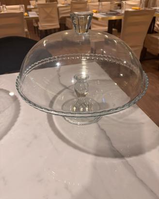 Campana di vetro con alzata