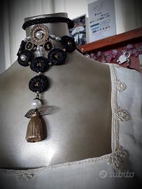 completo donna puro lino col. ecrù - gonna e blusa