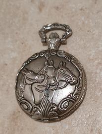 Orologio da tasca"Blob"con cavalli-Non funzionant