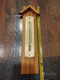 Termometro vintage rustico in legno