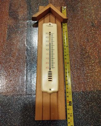 Termometro vintage rustico in legno