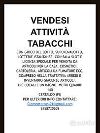 Tabaccheria con licenza tabacchi e lotto