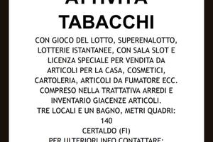 Tabaccheria con licenza tabacchi e lotto