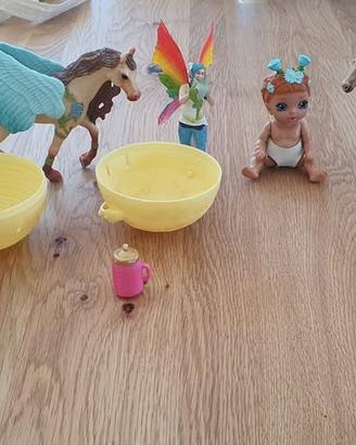 Pegaso Schleich, fata Schleich e cavallo con acces
