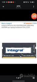 RAM DDR4 SO-DIMM 2X8 GB 2666 MHz  trattabili