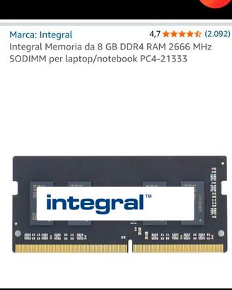 RAM DDR4 SO-DIMM 2X8 GB 2666 MHz  trattabili