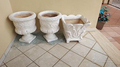 Vasi classici in cemento Bianco