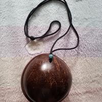 Borsetta etnica di Bali , cocco naturale e tessuto