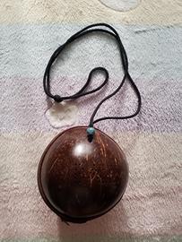 Borsetta etnica di Bali , cocco naturale e tessuto