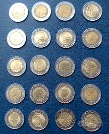 LOTTO 596 - 500 LIRE BIMETALLICHE N. 20 MONETE FOT