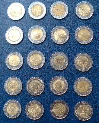 LOTTO 596 - 500 LIRE BIMETALLICHE N. 20 MONETE FOT