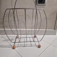 1970s Atomic Sputnik Chrome Magazine/LP Rack