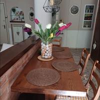 Tavolo stilo Country legno massello noce
