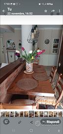 Tavolo stilo Country legno massello noce