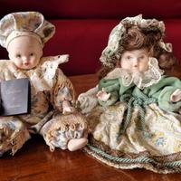 Lotto 2 bambole vintage porcellana Capodimonte