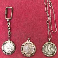 Lire 500 argento ,portachiavi ,collanina,ciondolo