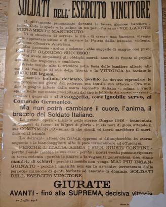 Manifesto propaganda prima guerra giugno 1918