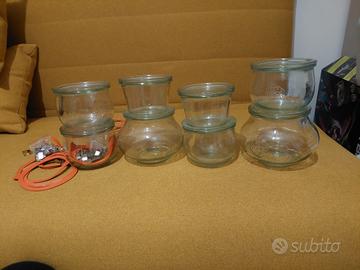 contenitori in vetro della Weck con anelli gomma