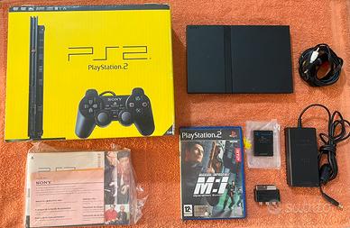 PlayStation 2 Slim nera completa di scatola