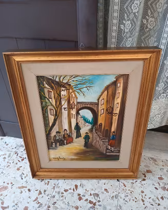 Dipinto a olio vintage "Mary Love" origine Palermo