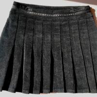 Gonna in velluto con pieghe