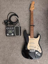 chitarra elettrica Squier + effetti