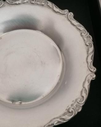 servizio di 6 piattini sottobicchere argento 800