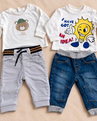 Lotto 2 completini bambino 3-6 mesi – 4 pezzi
