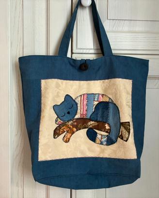 Borsa tote artigianale fatta a mano - Patchwork