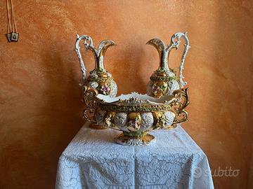 Trittico Vasi Porcellana decorate a mano