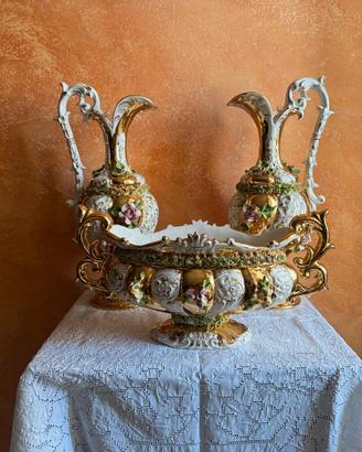 Trittico Vasi Porcellana decorate a mano