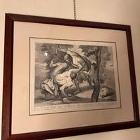 Stampa antica del ‘600 - Caino e Abele