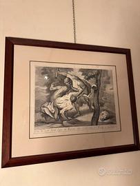 Stampa antica del ‘600 - Caino e Abele