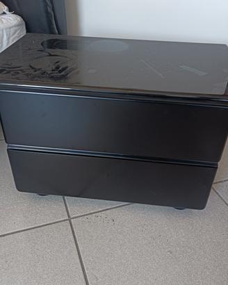 Comodini color nero. 