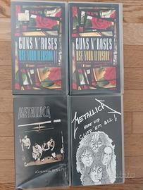videocassette vhs metallica e guns n roses