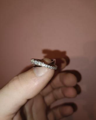 anello iperbola Swarovski tagli misti bianchi