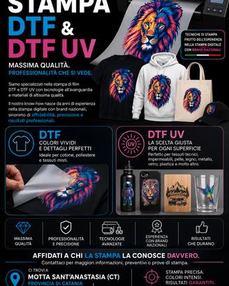Stampa DTF e DTF UV Professionale Catania