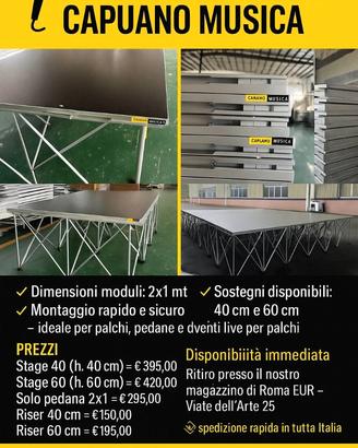PEDANA CM 200X100 COMPLETA DI RISER CM 20