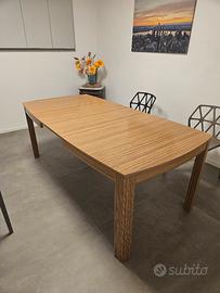 tavolo laminato di zebrano