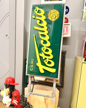 Insegna Totocalcio 1X2 bifacciale Luminosa Vintage