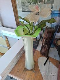 Vaso Vintage in vetro artistico - verde