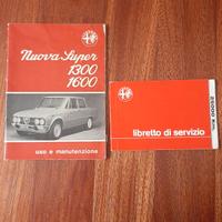 Libretto manutenzione Alfa romeo Giulia Nuova Supe