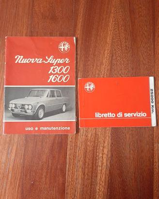Libretto manutenzione Alfa romeo Giulia Nuova Supe