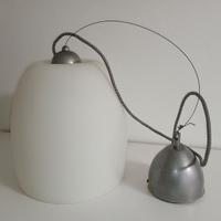 Lampadario sospeso Ikea vetro opalino bianco