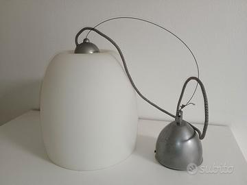 Lampadario sospeso Ikea vetro opalino bianco