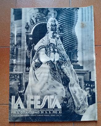 rivista la festa 80 anni di Papa Pio XI 1936