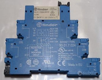 Relè Finder serie 34, SPDT, 24VDC, 6A - n°6pezzi