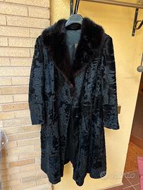 Cappotto pelliccia breitscwanz nero collo visone