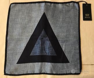 Boggi Pochette in seta blu e navy